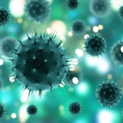 3D medical background with abstract virus cells